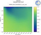 Time series of Weddell Sea Shelf Salinity vs depth